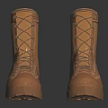 Brown High Top Boots with Lace Up Design Thick Durable Soles Casual Outdoor Workwear Style