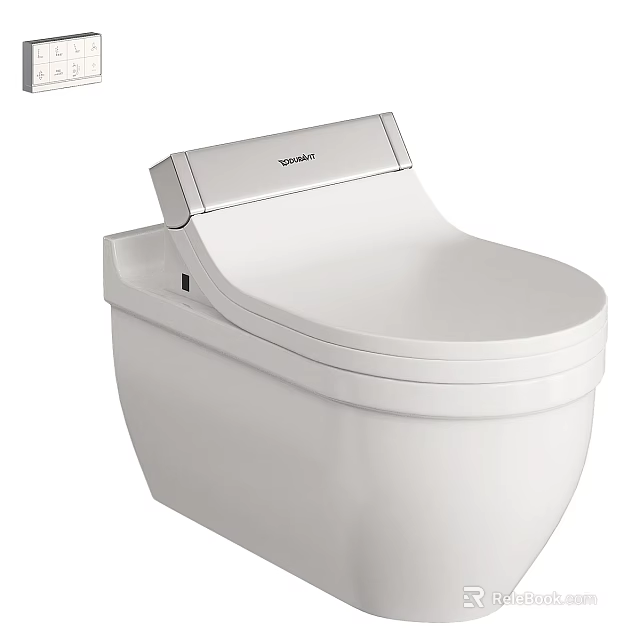 Modern White Toilet Design With Sleek Ceramic Surface And Ergonomic Seat Lid 3d model 