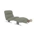Modern Leather Leisure Chair With Ottoman In Green Brown And Beige Colors