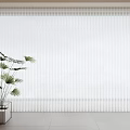 Modern White Vertical Blinds In Interior Room With Potted Plant And Light Filtering Design