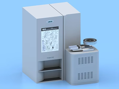 Industrial Equipment Grey Cabinet With Control Panel Parameters Display And Accessories 3d model