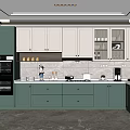 Modern Kitchen With Gray And White Cabinets Countertop Appliances Marble Flooring Natural Light From Window