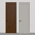 Dark Brown and Light Gray Hinged Doors with Modern Design for Home Use
