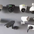 Surveillance camera monitor spherical camera infrared monitor probe monitoring combination 3d model