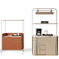 Modern Multicolor Sideboard Designs With Metal Frame Storage Countertop And Shelves
