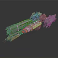 Futuristic Sci Fi Spaceship Model With Detailed Metallic Mechanical Structure 3d model