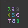 Golden Numbers 1 to 9 Arranged in Three Rows and Three Columns on White Background
