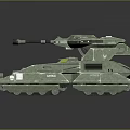 Futuristic Armored Tank Design With Advanced Weapon System And Metallic Structure