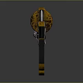 Yellow And Silver Knuckle Duster With Four Rings And Rustic Worn Surface