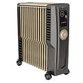 Portable Electric Heater with Radiator Fins Control Panel and Casters for Home Heating