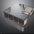 Industrial Metal Fence Enclosure Structural Design With Mechanical Platform And Equipment