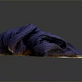 Thick Blue Yarn Skein Resting On Yellow Cardboard For Daily Household Use