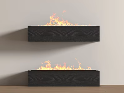 Modern Fireplace Electronic Fireplace Firewood Embedded Fireplace 3d model