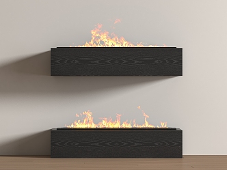 Modern Fireplace Electronic Fireplace Firewood Embedded Fireplace 3d model