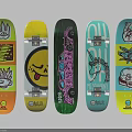 Colorful MOTA Skateboards With Various Graphics Like Hand Print Smiley Unicorn And Skull