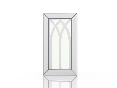 Elegant Gothic Style Window With Arched Glass Panel And Decorative Frame 3d model