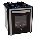 Black And Silver Elica Kitchen Appliance With Gas Stove And Oven