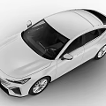 White Modern Sedan With Sleek Exterior And Front Grille Design Silver Wheels