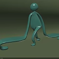 Teal Humanoid Shaped Public Chair With Modern Design And Double Seats
