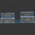 Traditional Decorative Architectural Components With Colorful Tile Patterns And Green Base
