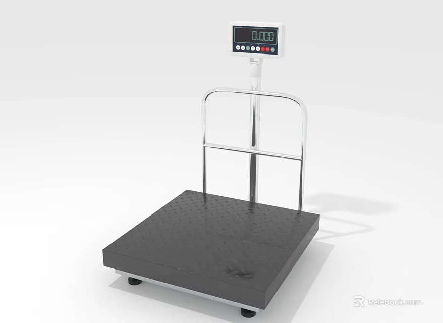 Heavy Duty Commercial Platform Scale with Digital Display and Metal Frame Weighing Equipment 3d model 