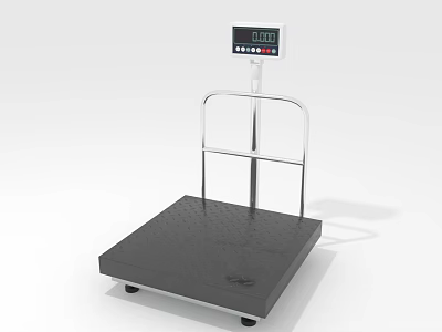 Heavy Duty Commercial Platform Scale with Digital Display and Metal Frame Weighing Equipment 3d model
