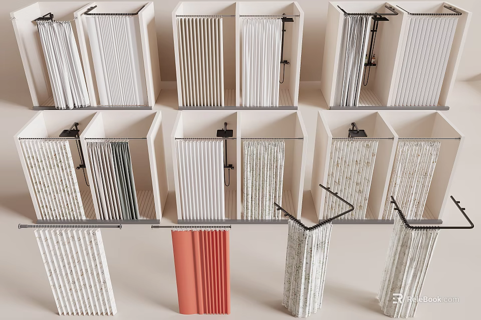Various Modern Radiator Designs With Different Styles And Color Finishes 3d model 