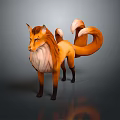 3D Orange Fox Character Model for Game and Movie Projects with Fluffy Tail 3d model