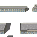 Modern Commercial Complex With Multiple Rectangular L shaped Buildings And Uniform Windows 3d model