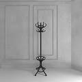 Elegant Black Metal Coat Rack With Multiple Hooks And Decorative Base In Modern Interior Space 3d model