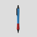 3D Model Pen With Blue Red And Black Color Design And Clip