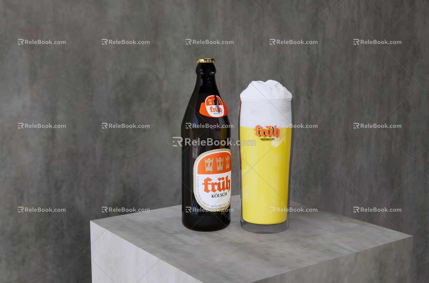 Modern beer beer glass 3d model