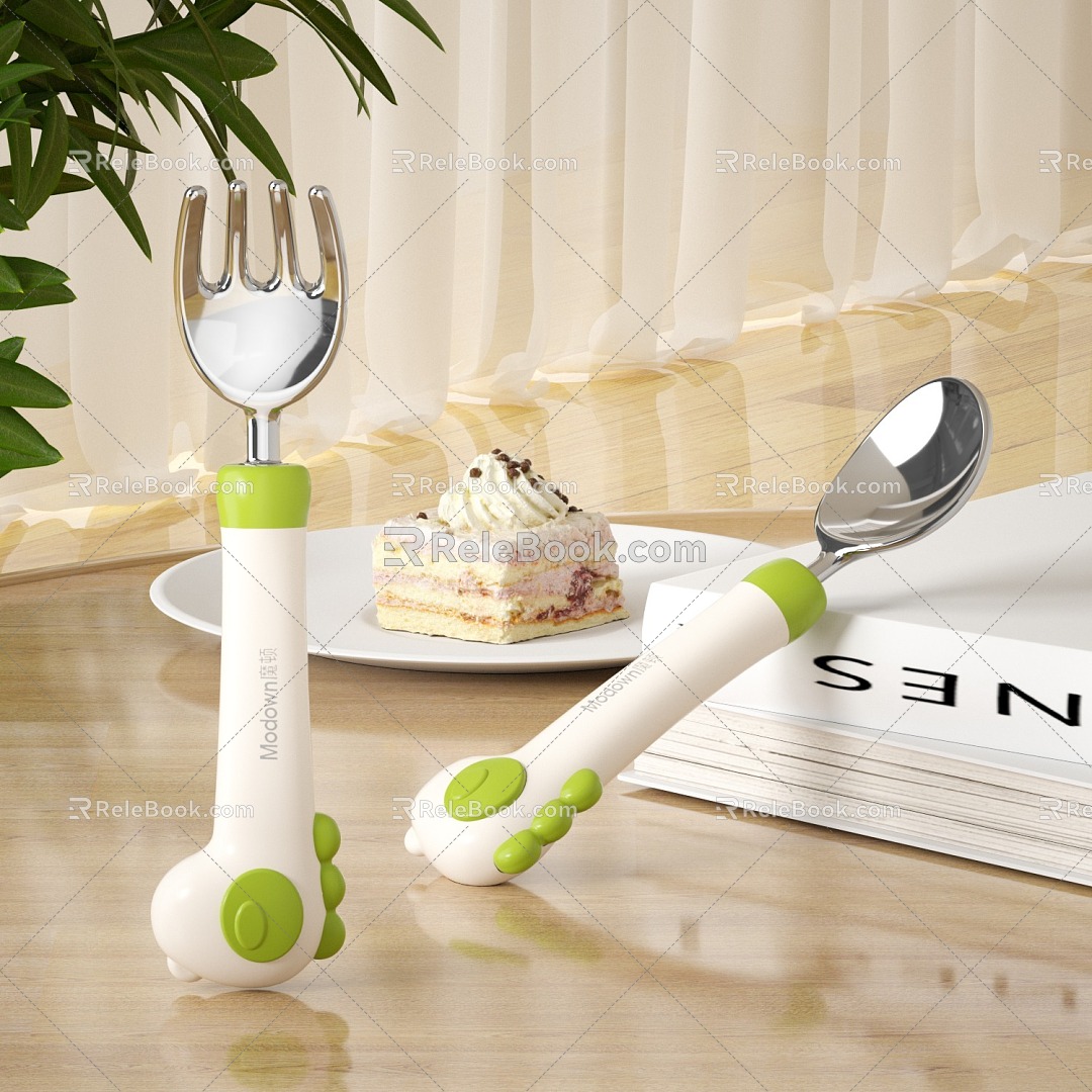 Children's tableware spoon fork 3d model