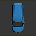 Blue Renault Van With Modern Design Roof Rack And Black Windows Shiny Exterior