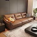 Modern Retro Business Three-seat Sofa Business Three-seat Sofa 3d model