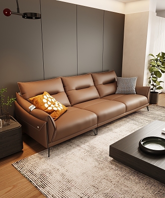 Modern Retro Business Three-seat Sofa Business Three-seat Sofa 3d model