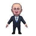 Cartoon Businessman Doll In Suit With Tie Front And Back View Design