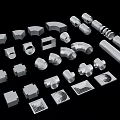 Various Pipe Components and Fittings in Multiple Shapes Sizes and Materials 3d model