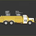 Yellow VB Model Truck With Roof Equipment And Front Plow Design