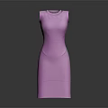 Modern Women's Purple Sleeveless Fitted Dress With Elegant Neckline Design