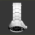 Modern Elegant Silver Watch With Stainless Steel Band And White Dial Shiny Surface