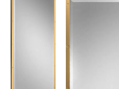 Modern Decorative Wall Mirrors With Gold Metal Frames And Sleek Design 3d model