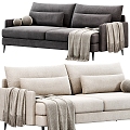 Fabric double sofa 3d model