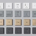 Various Stylish Switch Panels in Multiple Colors and Socket Configurations