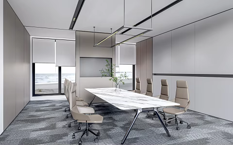 Modern Office Meeting Room Office Furniture Meeting Tables and Chairs Office Tables and Chairs 3d model