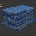 Stacked Natural Stone Blocks With Various Colors On Wooden Pallet For Decorative Use