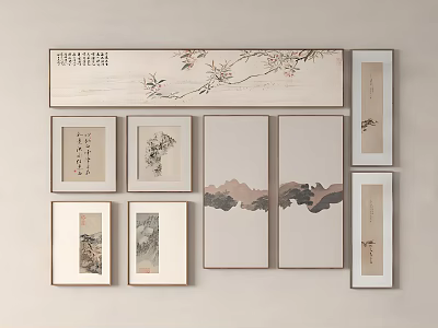 Chinese style decorative painting 3d model