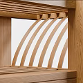 Natural Wooden Storage Shelf With Open Design And Multiple Display Layers For Home Organization