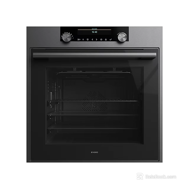 Modern Built in Black Kitchen Oven with Control Panel Glass Door and Interior Racks 3d model 