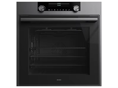 Modern Built in Black Kitchen Oven with Control Panel Glass Door and Interior Racks 3d model